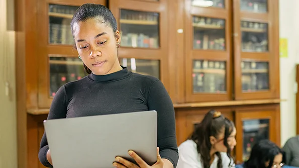 High school girl with a laptop