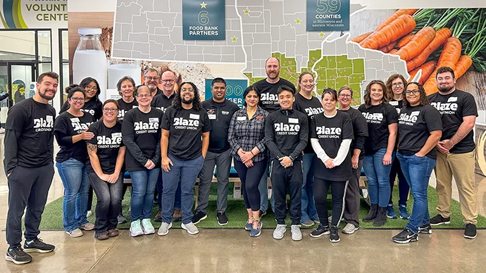 photo of Blaze staff volunteering at Second Harvest Heartland