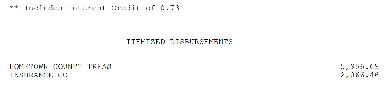 Escrow Analysis Sample