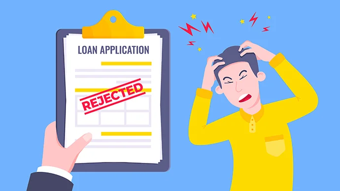 Drawing of person upset after a denied loan application