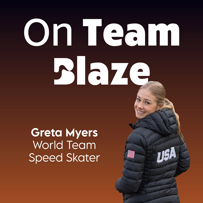 On Team Blaze: Greta Myers, World Team Speed Skater