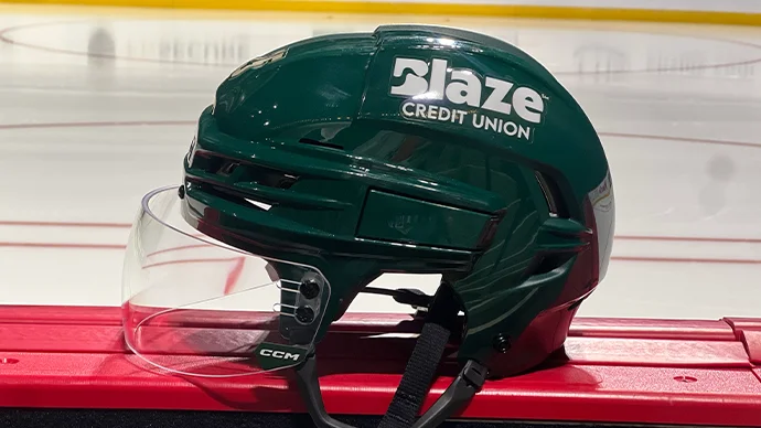 Blaze logo on Minnesota Wild Home Helmet