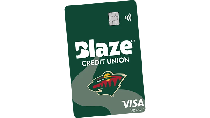 image of the Blaze Minnesota Wild Visa Credit Card