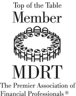 Top of the Table Member, MDRT. The Premier Association of Financial Professionals logo