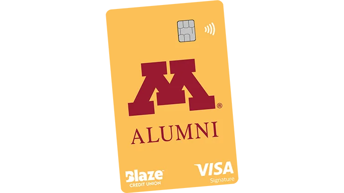 Image of Blaze UMN Alumni Association Signature Visa Credit Card